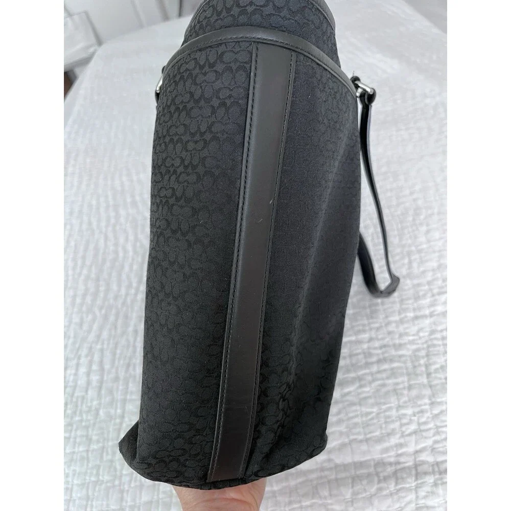 COACH Large Black Canvas Logo Laptop Work Bag